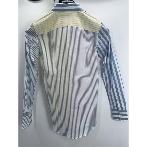Lauren Ralph Lauren XXS Fun Shirt Multicolor Striped Colorblock Button Up New - Picture 6 of 8